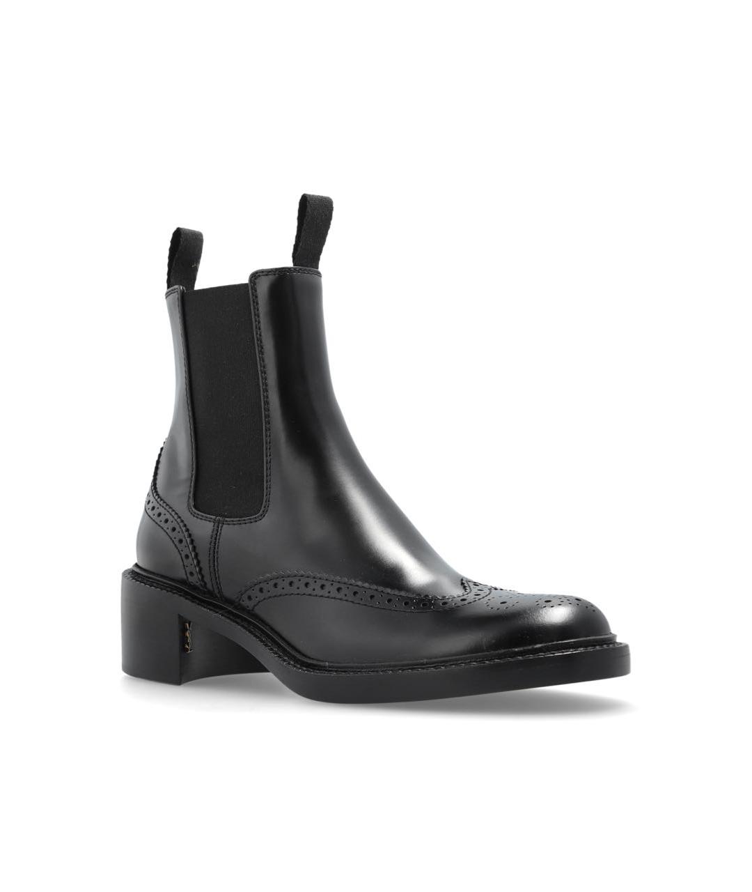 SAINT LAURENT Черные кожаные ботинки, фото 2