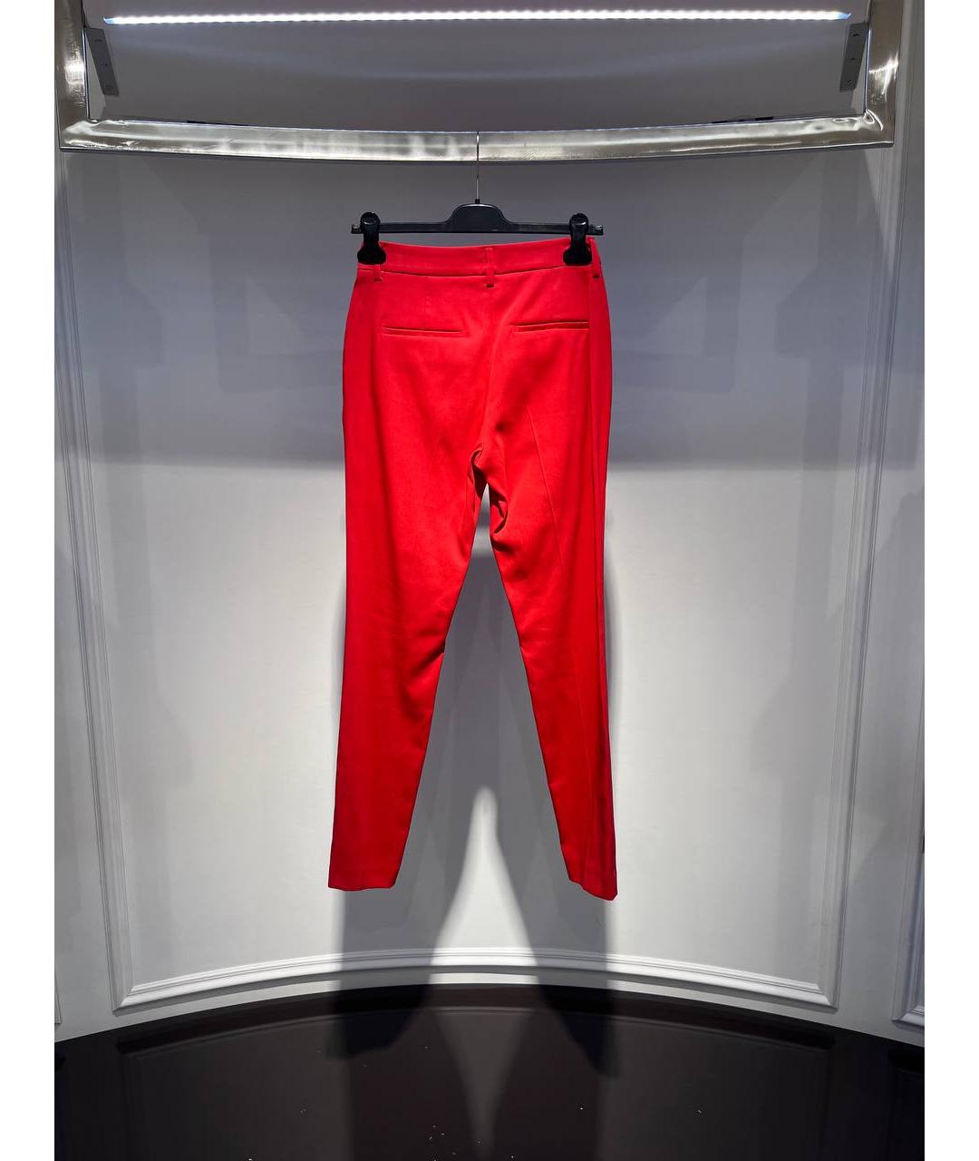 OFF-WHITE Красные хлопковые прямые брюки, фото 3