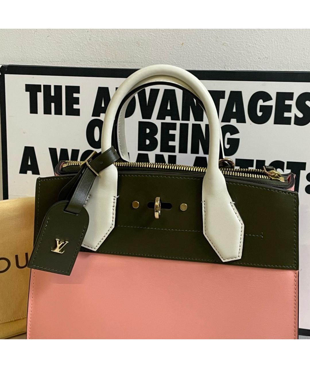 LOUIS VUITTON Коралловая кожаная сумка тоут, фото 2