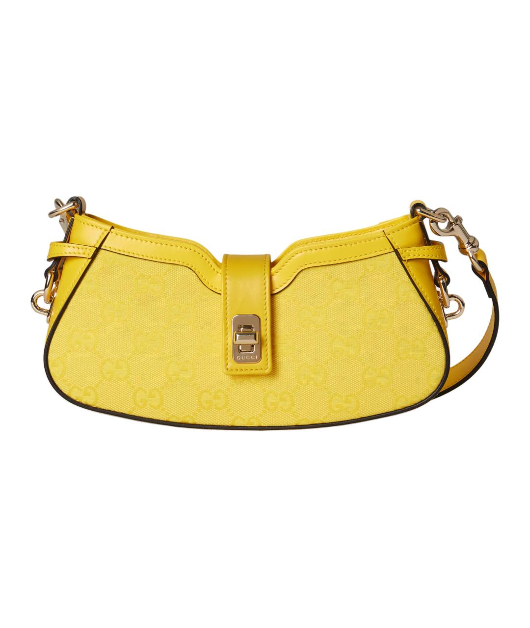 GUCCI Желтая кожаная сумка через плечо, фото 1