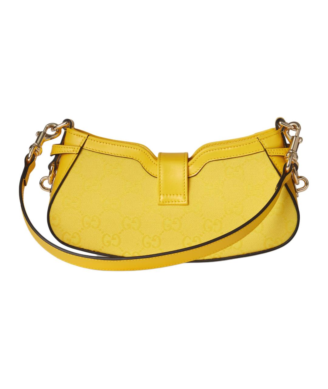 GUCCI Желтая кожаная сумка через плечо, фото 4