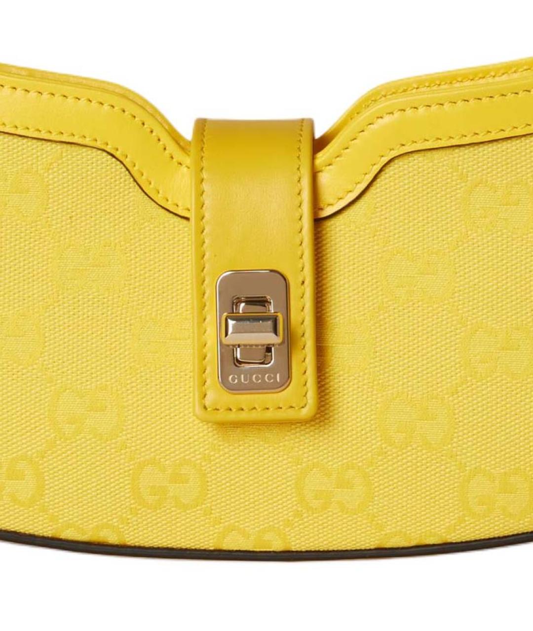 GUCCI Желтая кожаная сумка через плечо, фото 8
