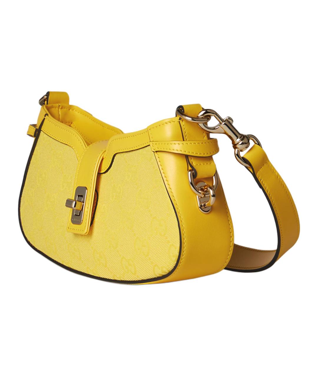 GUCCI Желтая кожаная сумка через плечо, фото 2