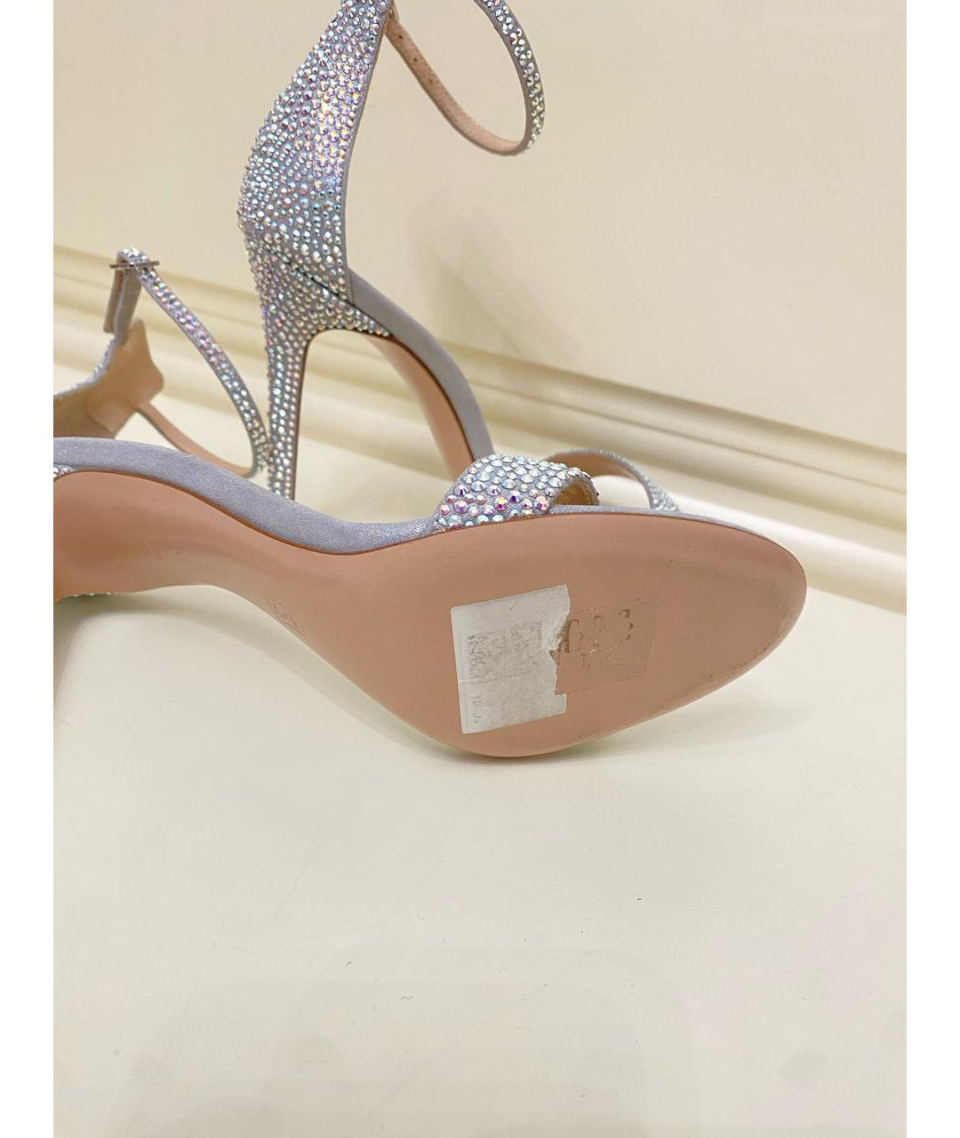 GIANVITO ROSSI Серебряные босоножки, фото 5