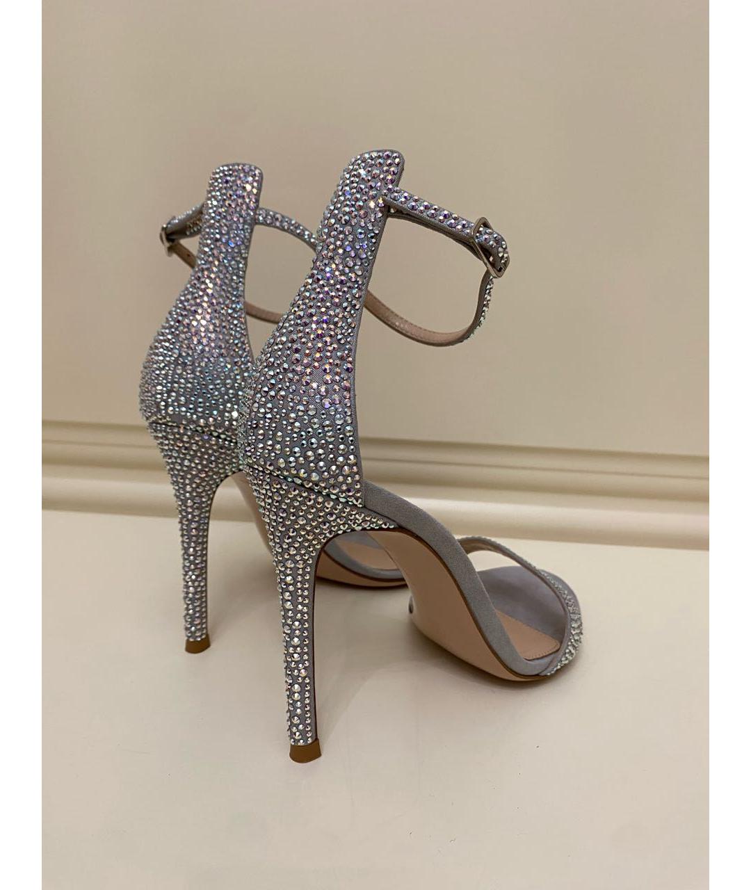 GIANVITO ROSSI Серебряные босоножки, фото 4