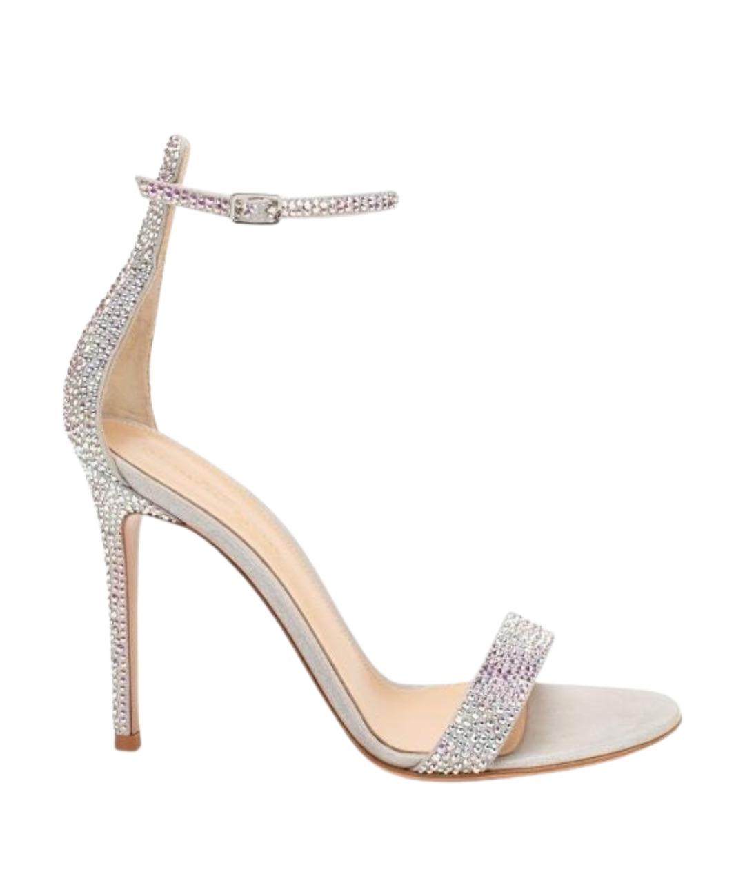 GIANVITO ROSSI Серебряные босоножки, фото 1