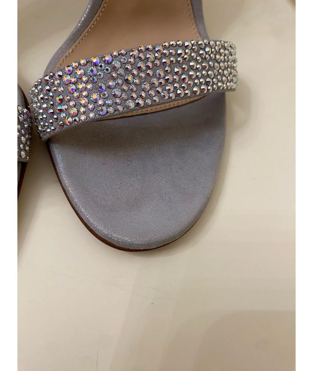 GIANVITO ROSSI Серебряные босоножки, фото 6