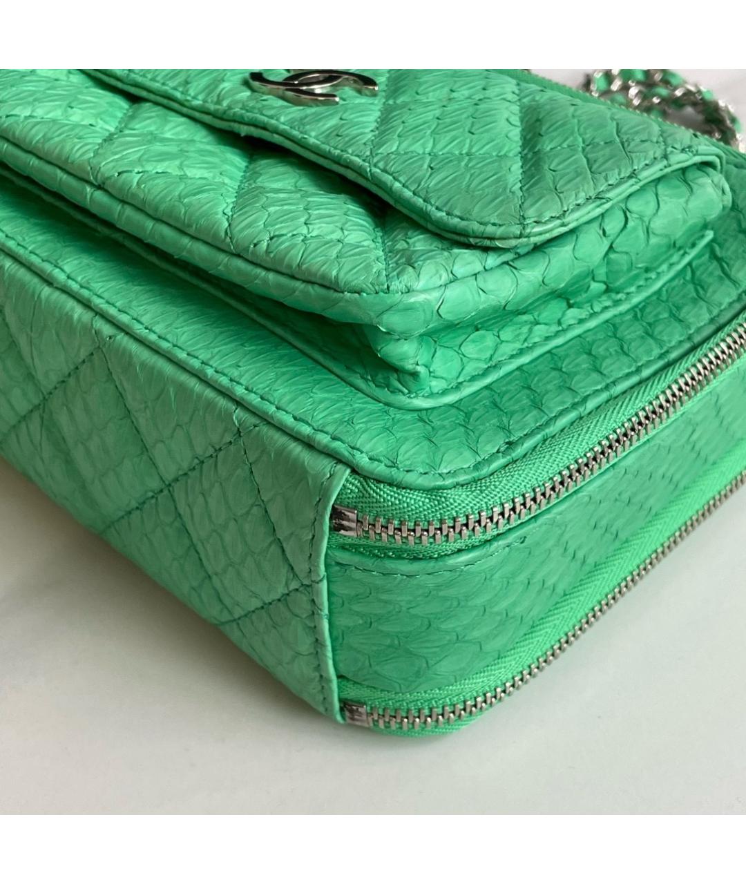 CHANEL Зеленая кожаная сумка через плечо, фото 6