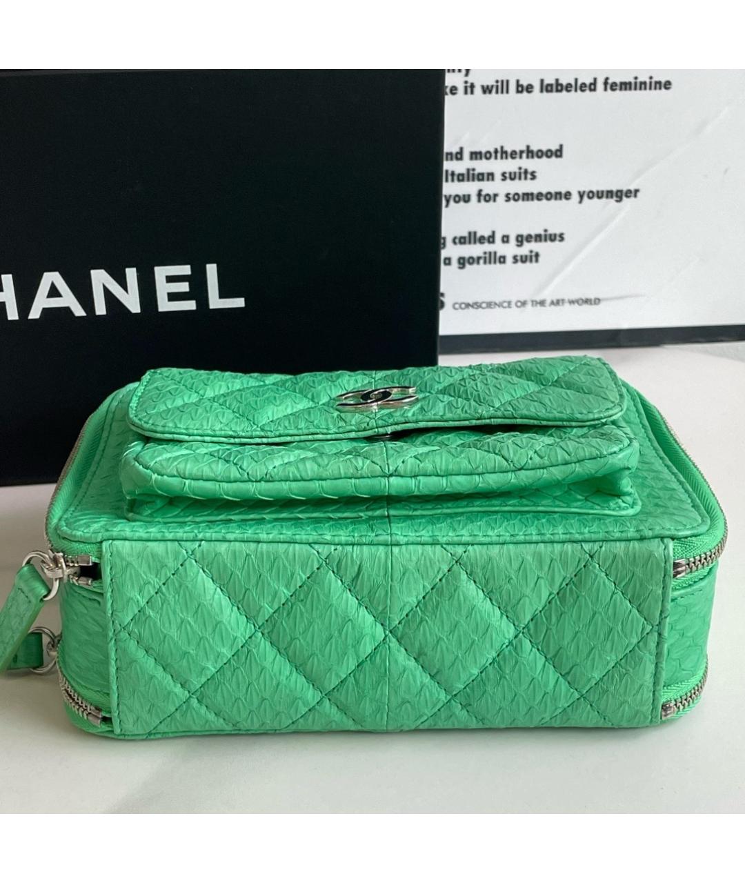 CHANEL Зеленая кожаная сумка через плечо, фото 4