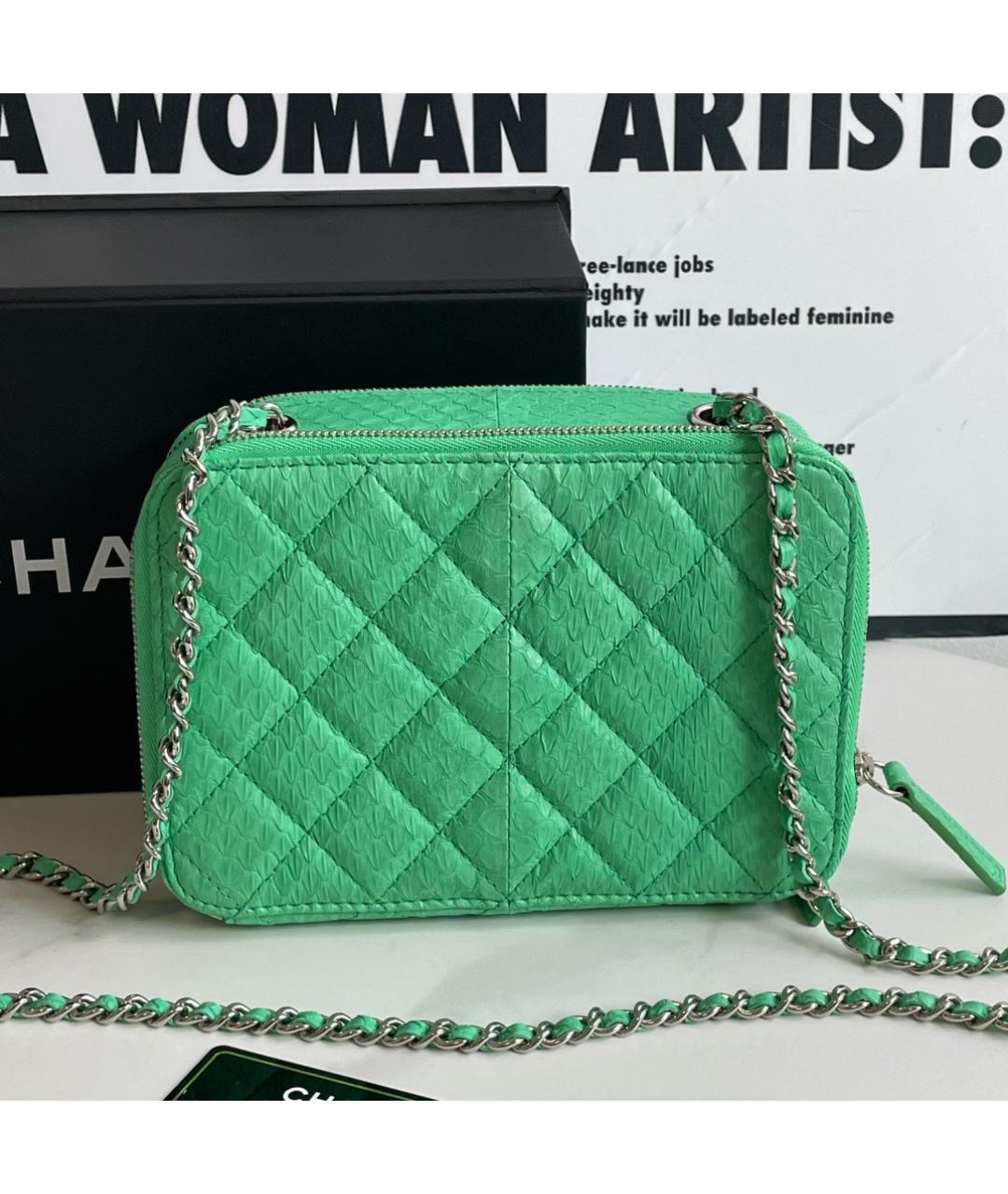 CHANEL Зеленая кожаная сумка через плечо, фото 3