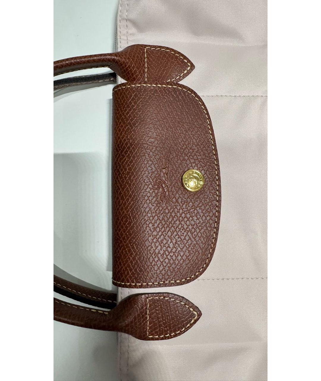 LONGCHAMP Бежевая тканевая сумка тоут, фото 4