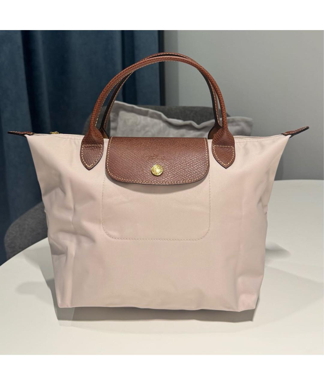 LONGCHAMP Бежевая тканевая сумка тоут, фото 7