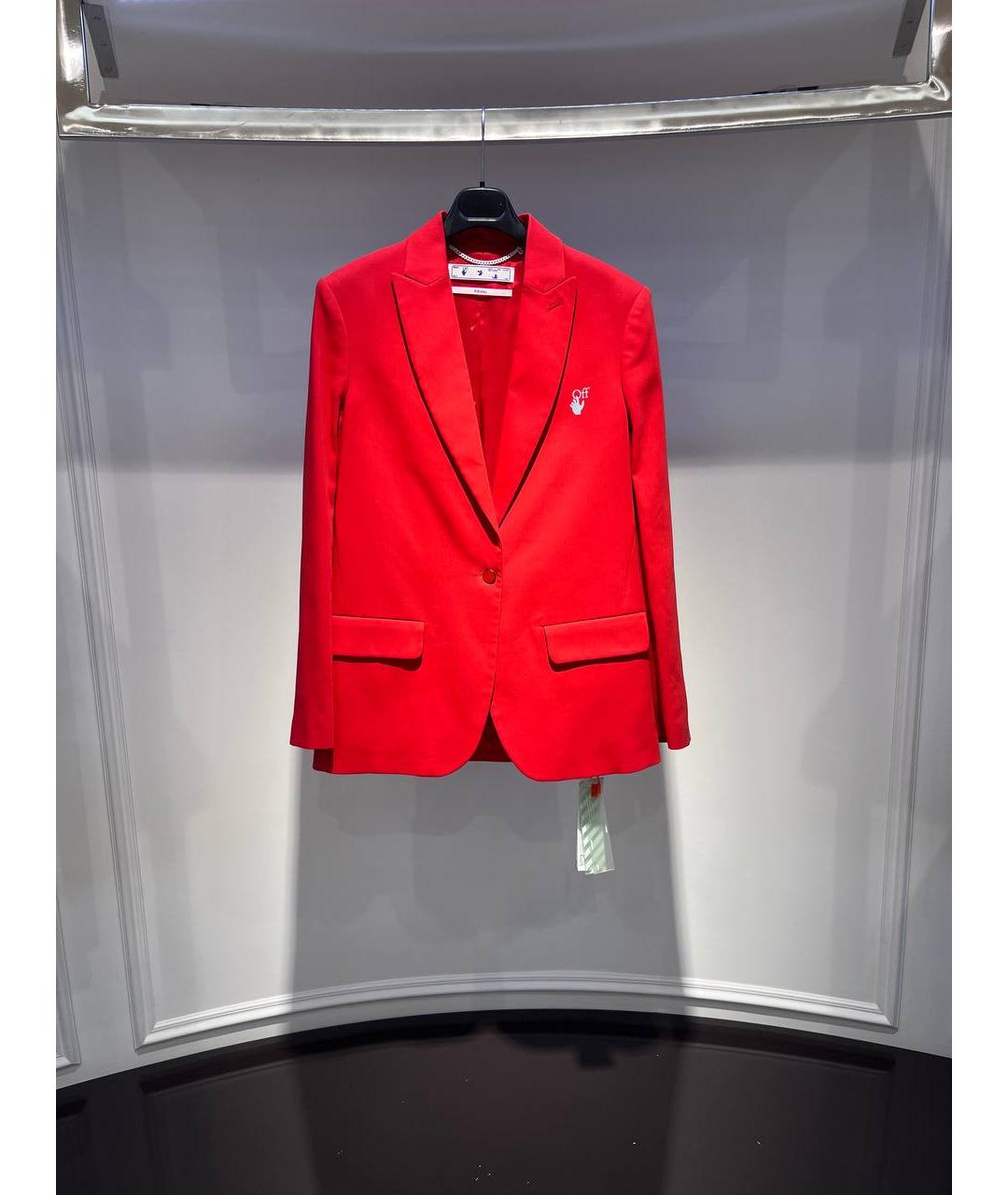 OFF-WHITE Красный шерстяной жакет/пиджак, фото 4