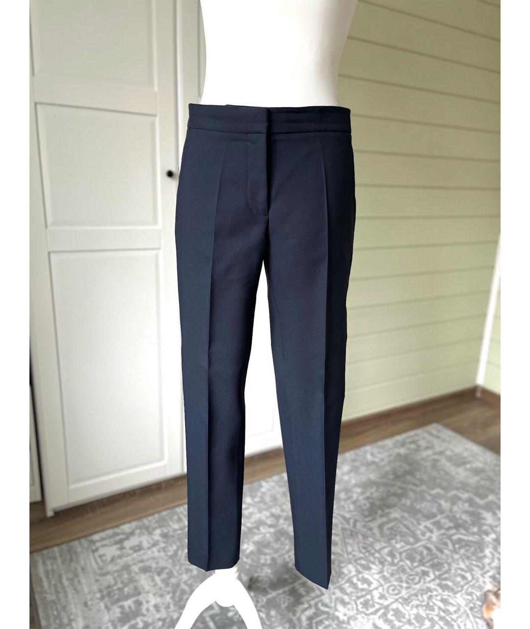 STELLA MCCARTNEY Синие шерстяные брюки узкие, фото 2