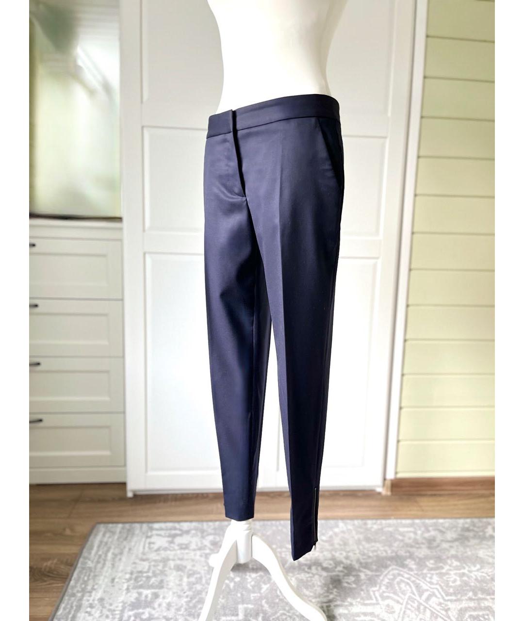 STELLA MCCARTNEY Синие шерстяные брюки узкие, фото 8