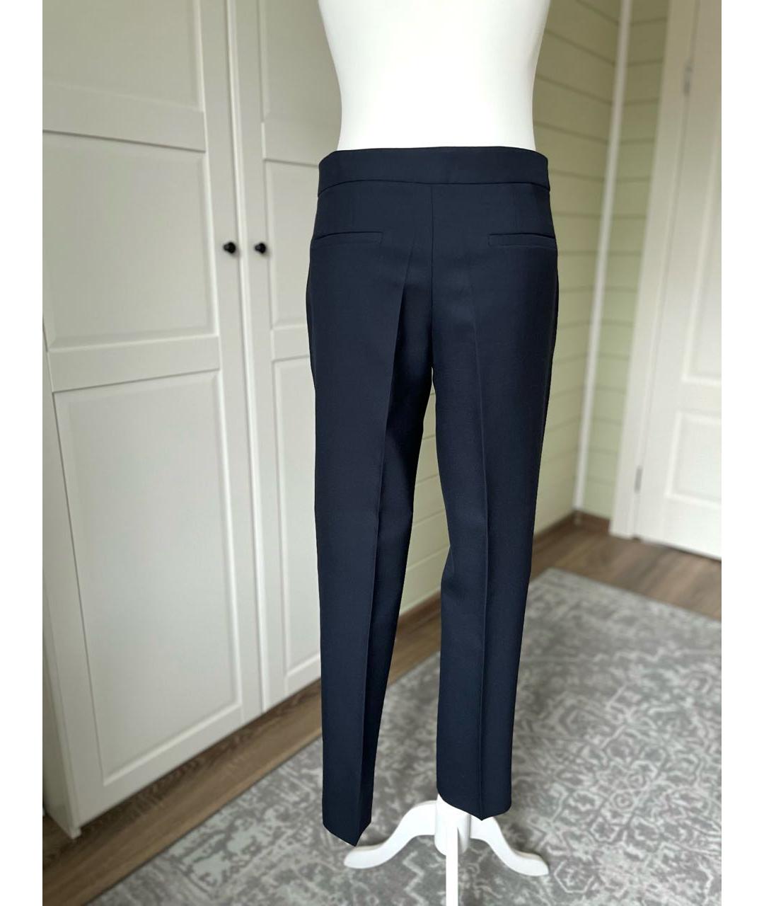 STELLA MCCARTNEY Синие шерстяные брюки узкие, фото 3