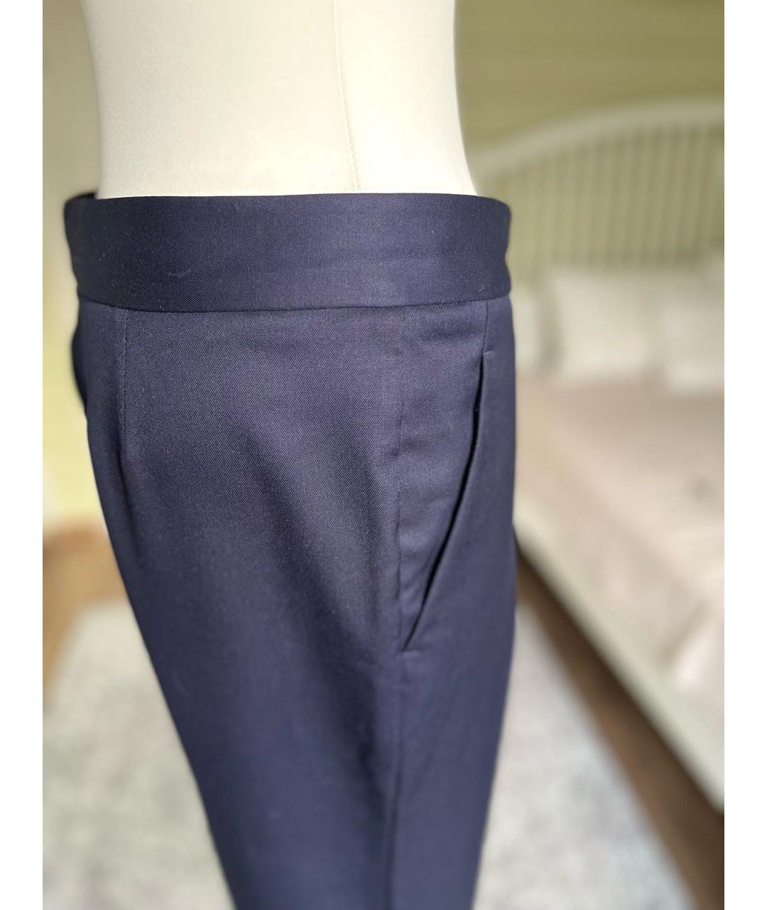 STELLA MCCARTNEY Синие шерстяные брюки узкие, фото 7