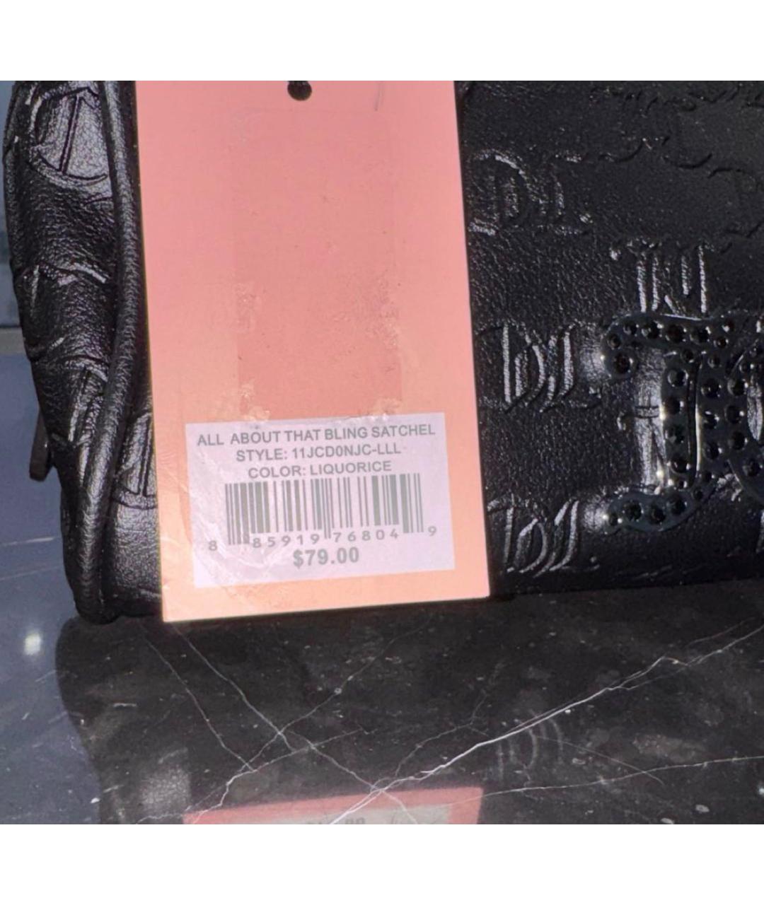 JUICY COUTURE Черная сумка с короткими ручками из искусственной кожи, фото 7