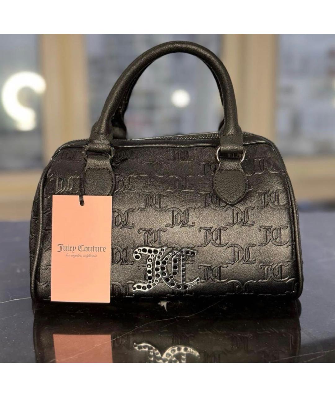 JUICY COUTURE Черная сумка с короткими ручками из искусственной кожи, фото 8