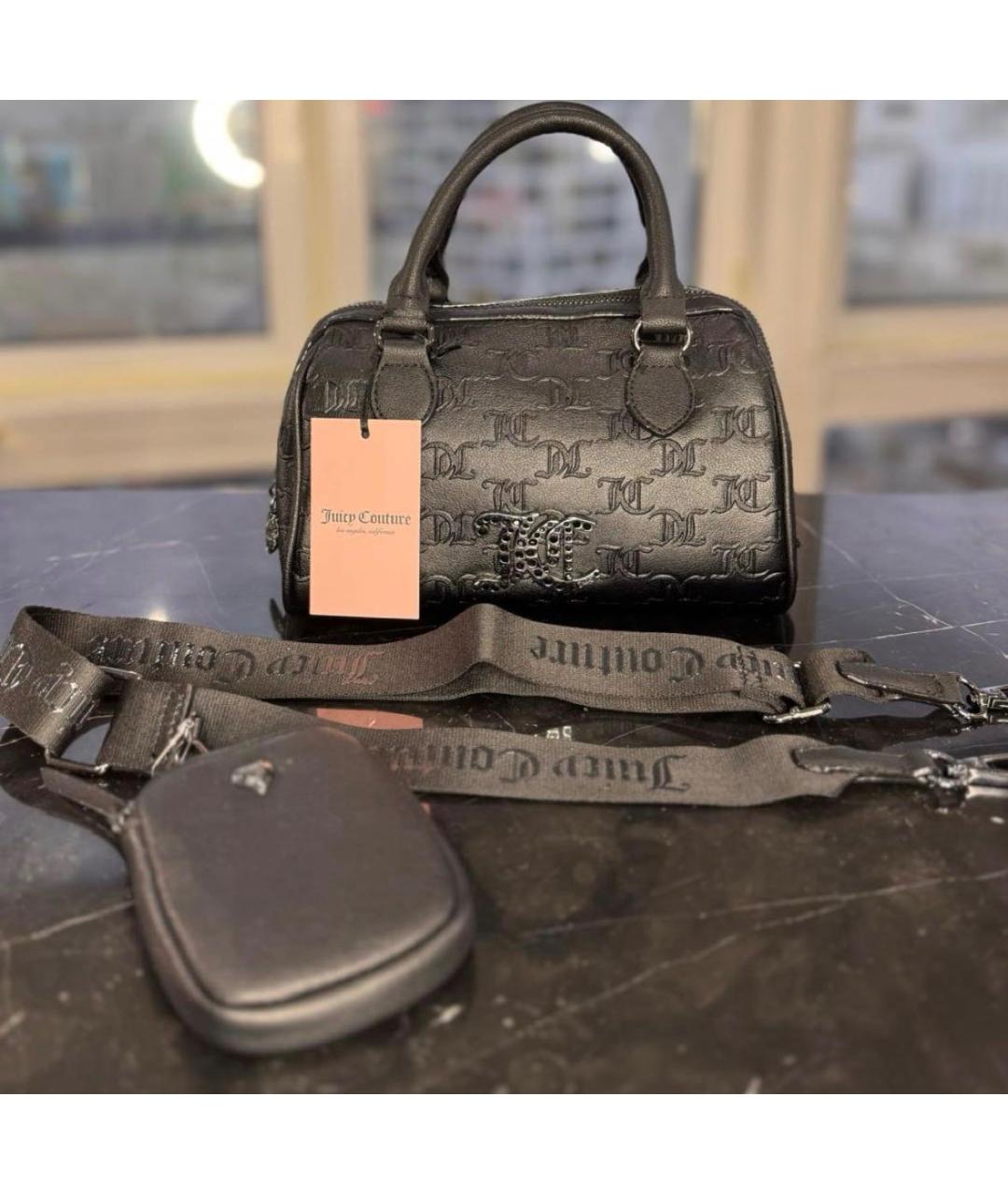 JUICY COUTURE Черная сумка с короткими ручками из искусственной кожи, фото 2