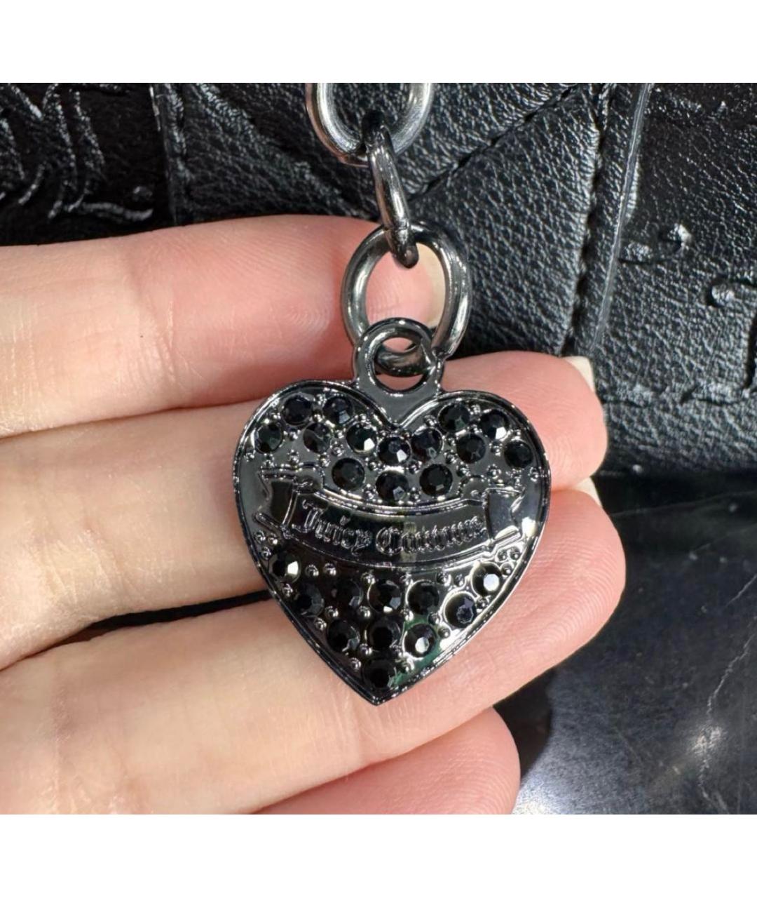 JUICY COUTURE Черная сумка с короткими ручками из искусственной кожи, фото 3