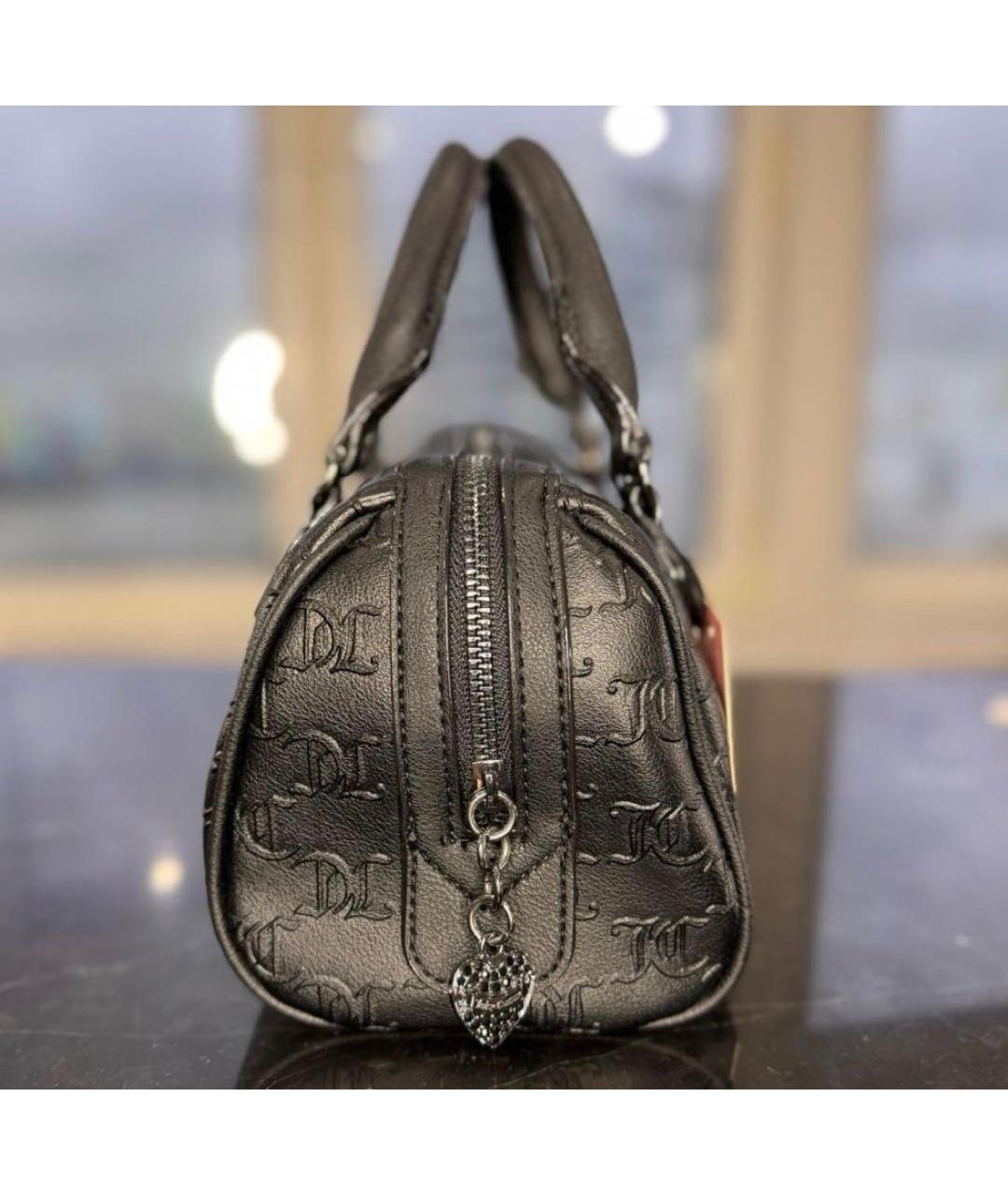 JUICY COUTURE Черная сумка с короткими ручками из искусственной кожи, фото 4