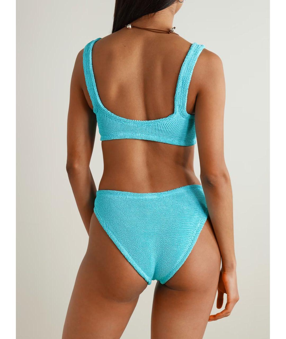 HUNZA G Бирюзовый полиамидовый купальник, фото 3