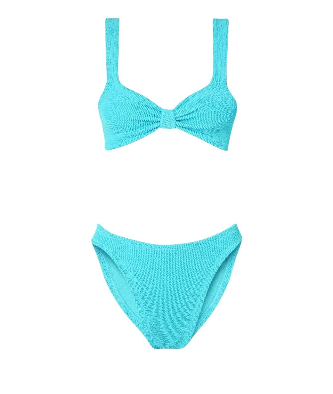 HUNZA G Бирюзовый полиамидовый купальник, фото 1