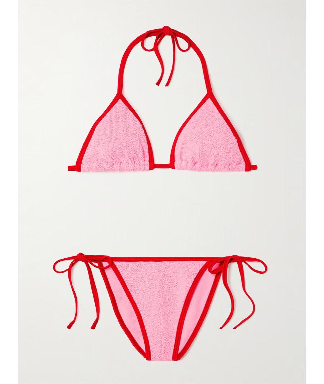 HUNZA G Розовый полиамидовый купальник, фото 5