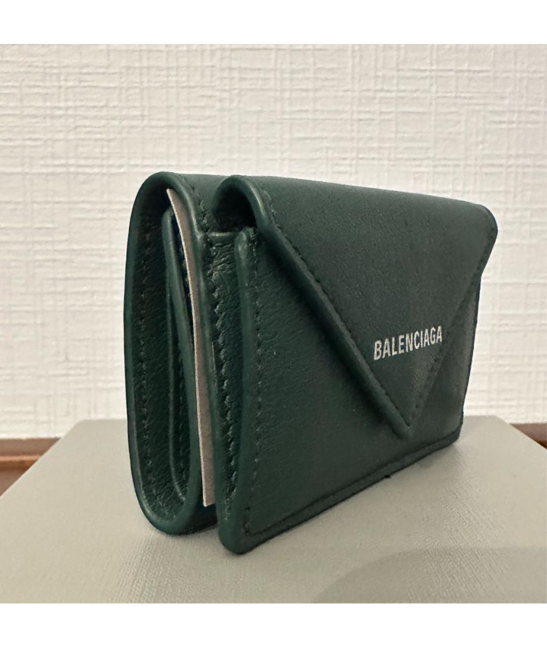BALENCIAGA Зеленый кожаный кошелек, фото 2