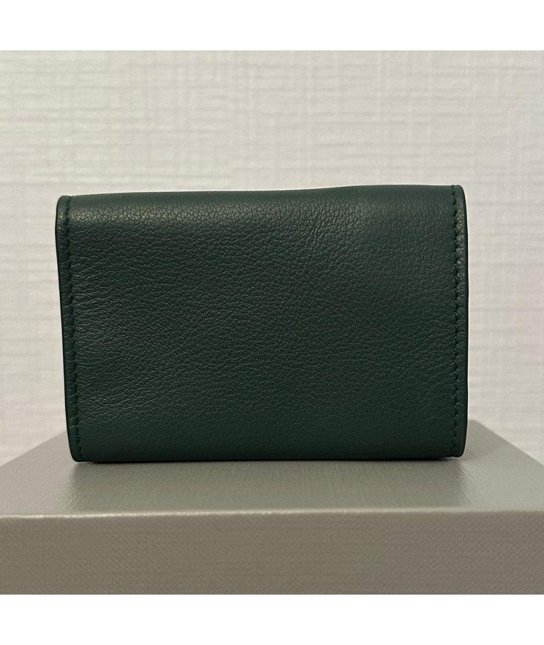 BALENCIAGA Зеленый кожаный кошелек, фото 3