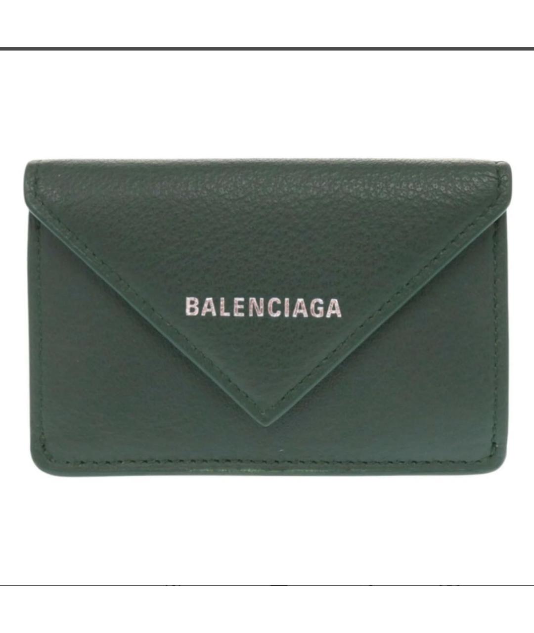 BALENCIAGA Зеленый кожаный кошелек, фото 9