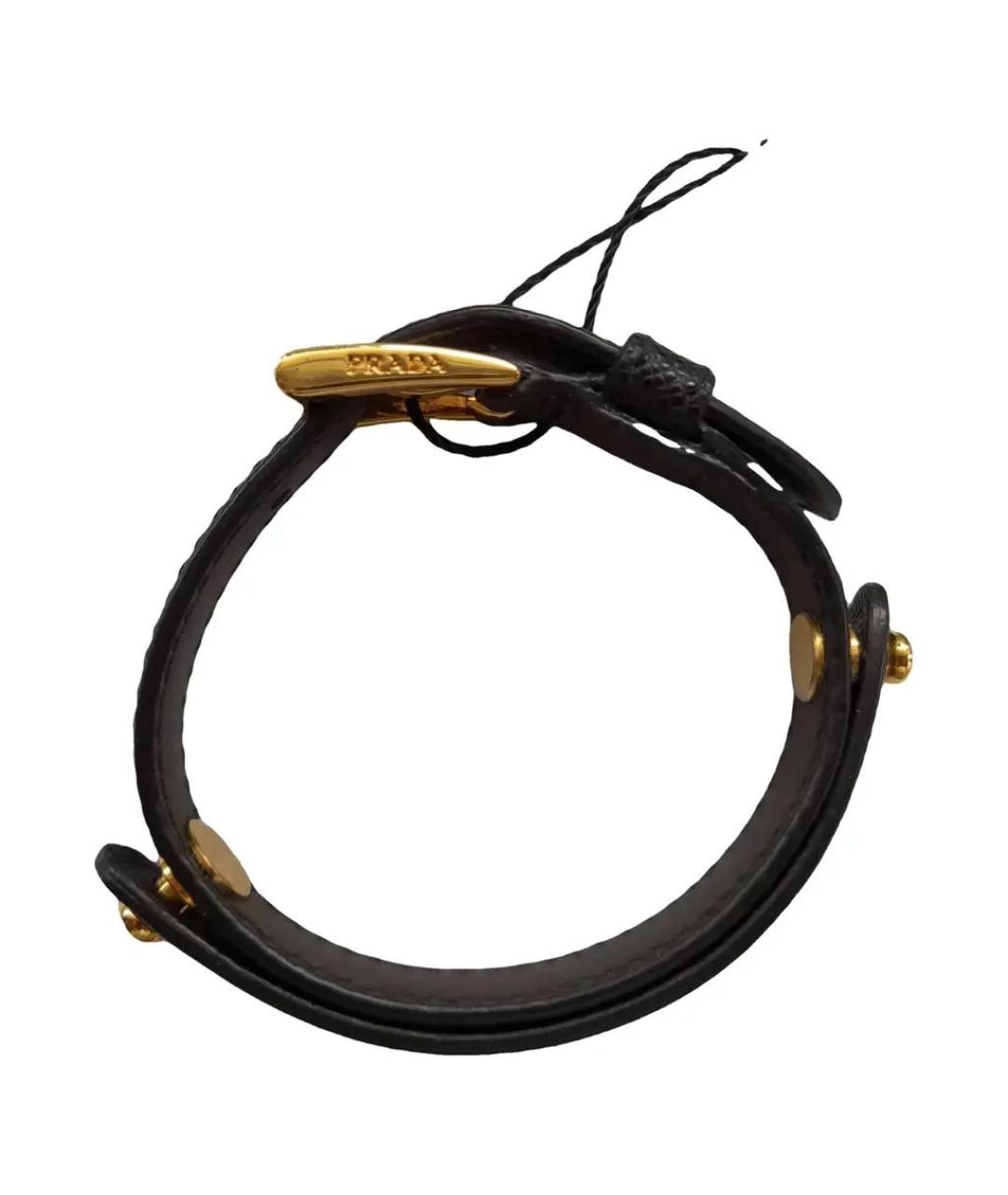 PRADA Черный кожаный браслет, фото 1