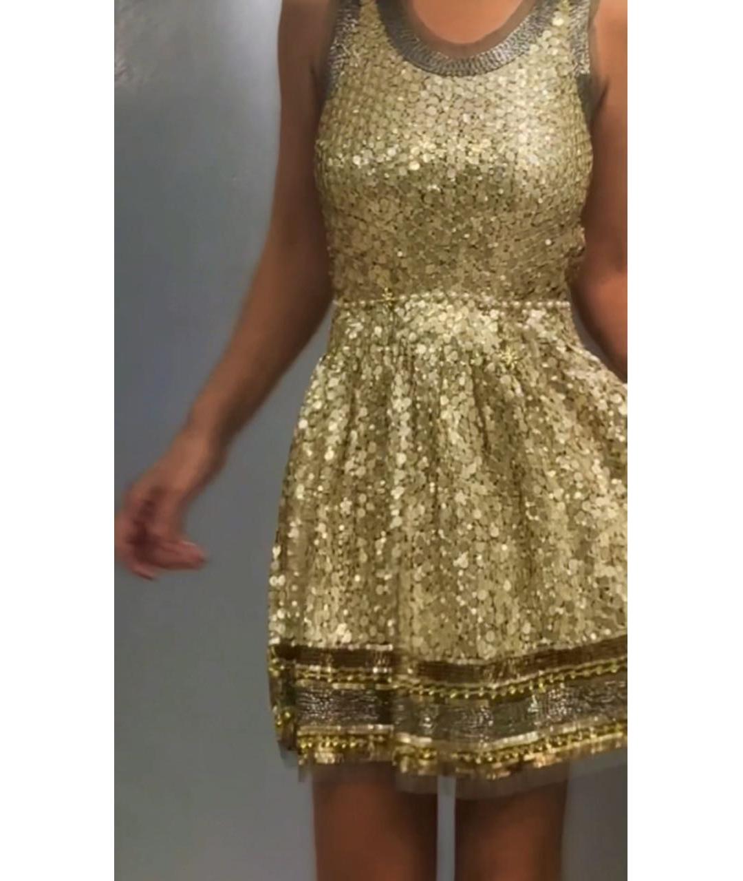 RED VALENTINO Золотое полиамидовое вечернее платье, фото 8