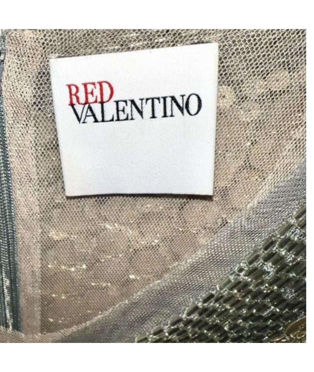 RED VALENTINO Золотое полиамидовое вечернее платье, фото 4