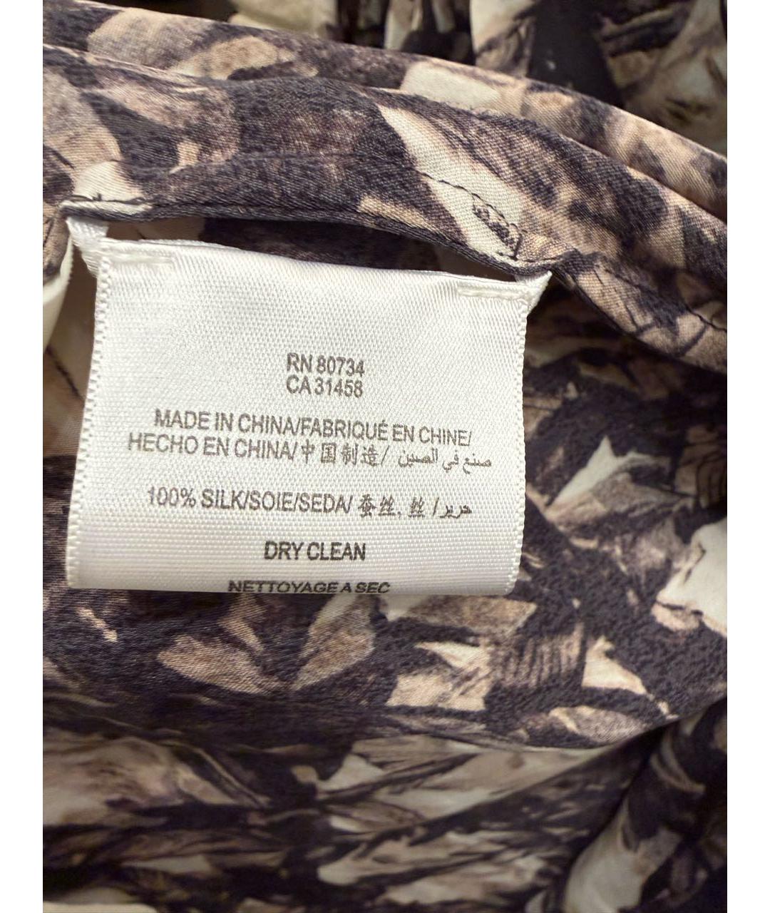 BCBG MAXAZRIA Коричневая шелковая блузы, фото 6