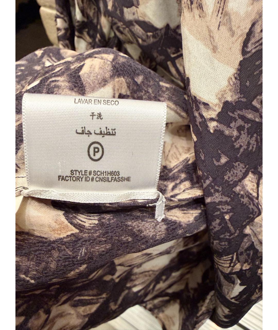 BCBG MAXAZRIA Коричневая шелковая блузы, фото 7