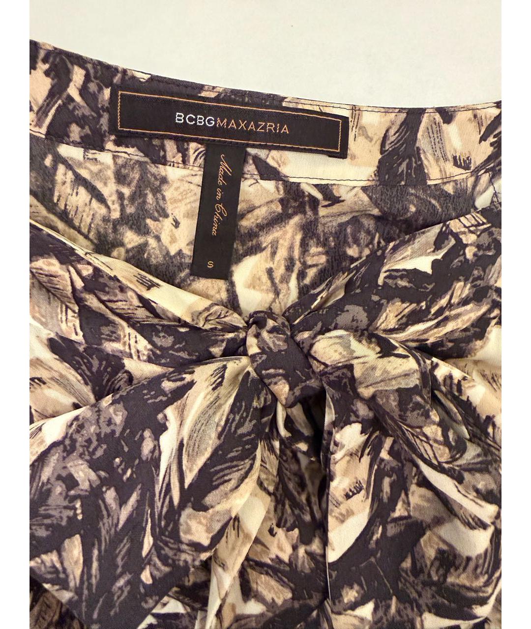 BCBG MAXAZRIA Коричневая шелковая блузы, фото 3