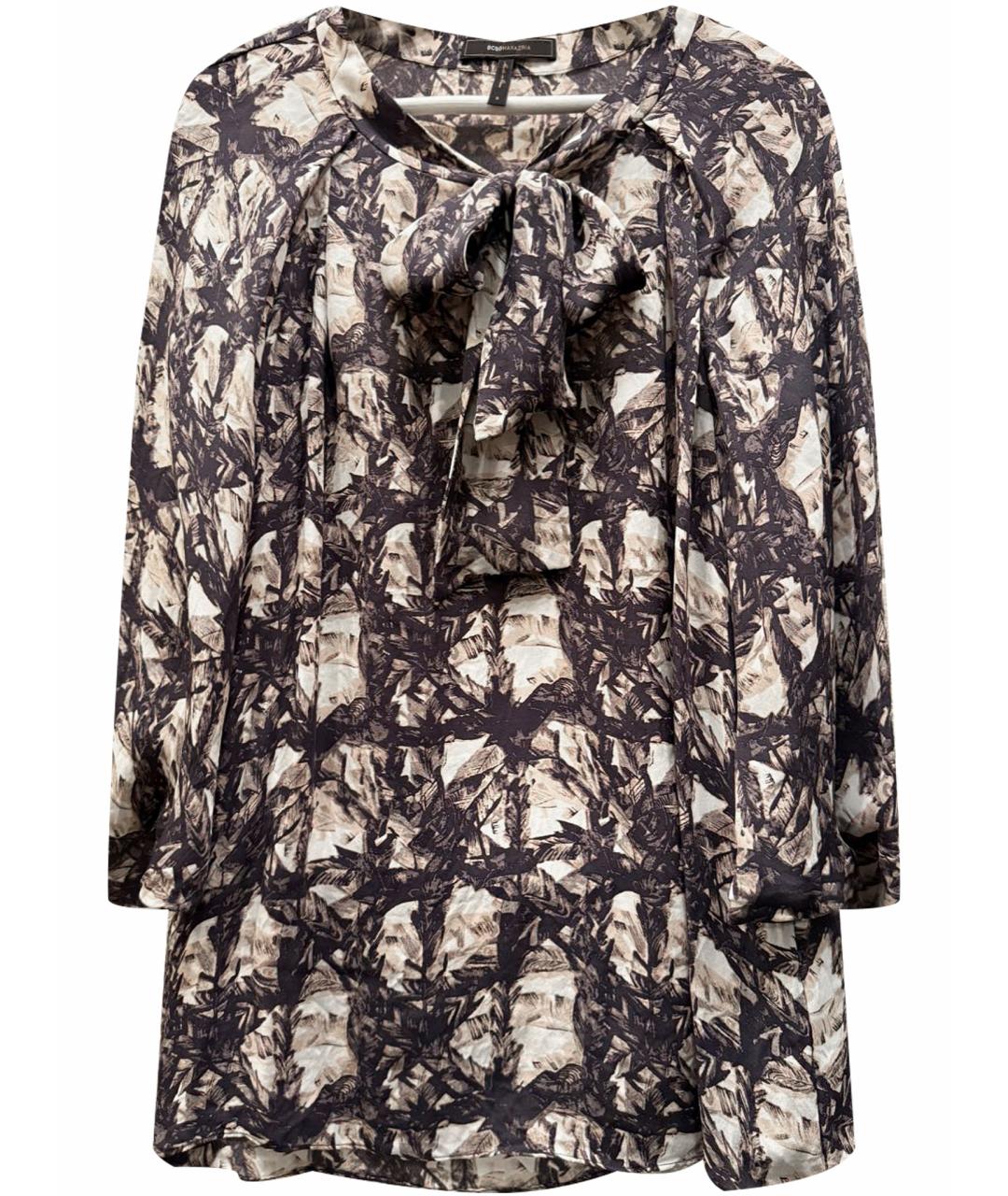 BCBG MAXAZRIA Коричневая шелковая блузы, фото 1