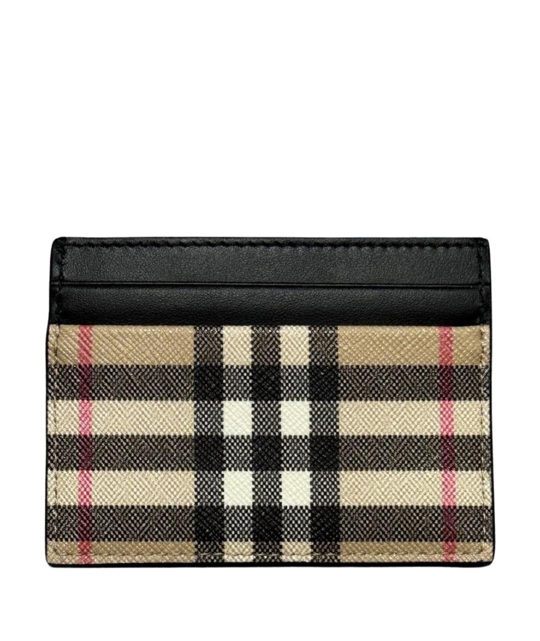 BURBERRY Бежевый кожаный кардхолдер, фото 1