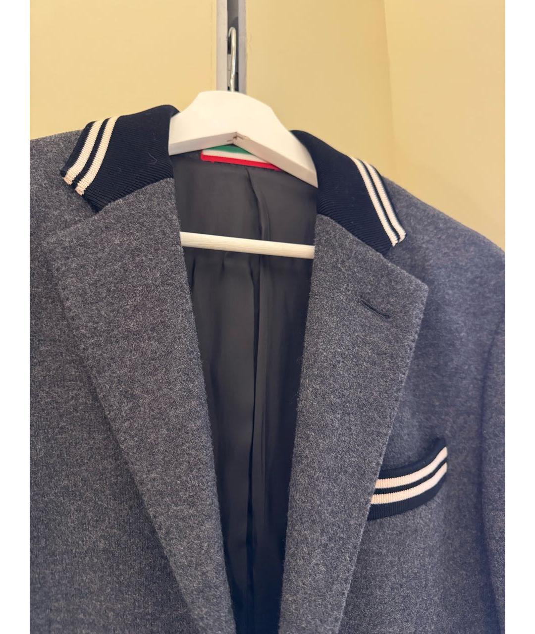 MOSCHINO Серое шерстяное пальто, фото 7