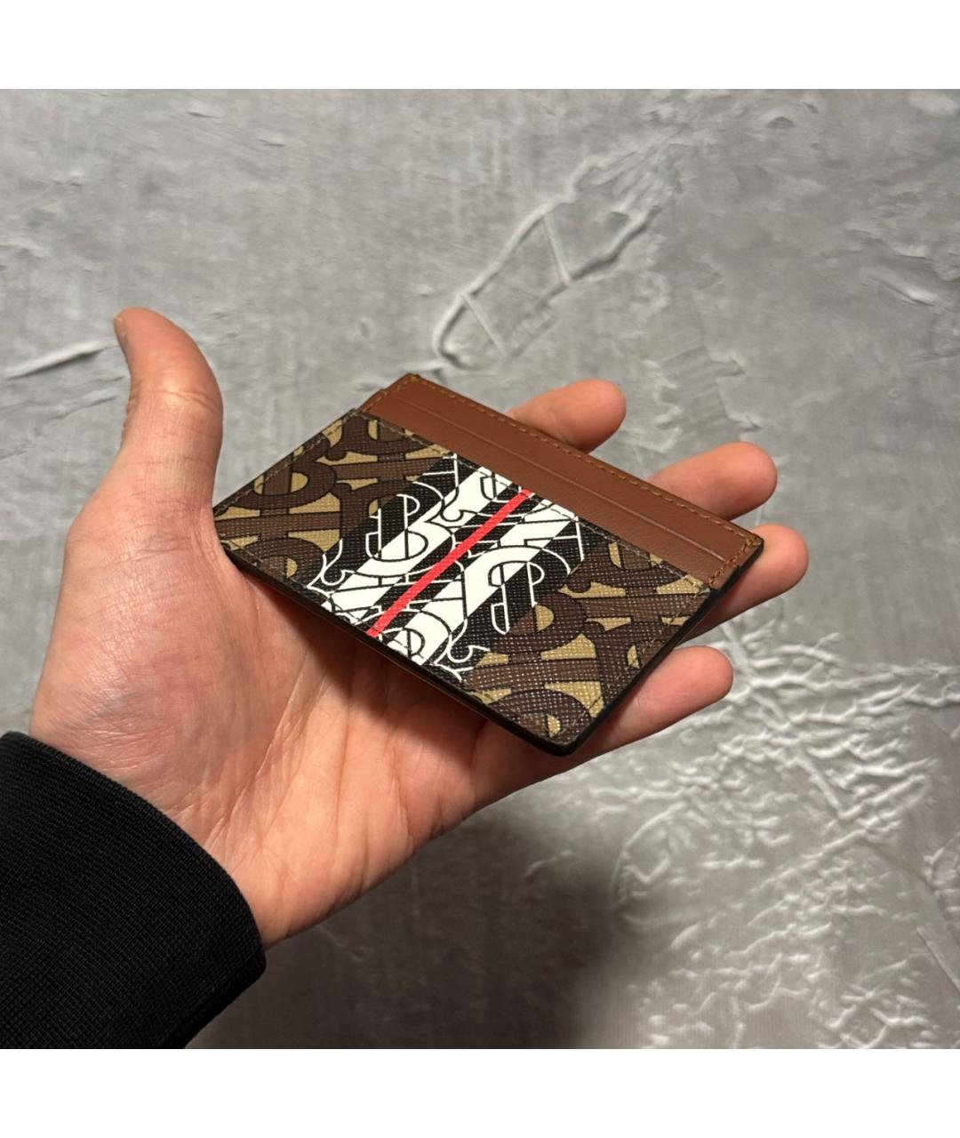 BURBERRY Коричневый кожаный кардхолдер, фото 4