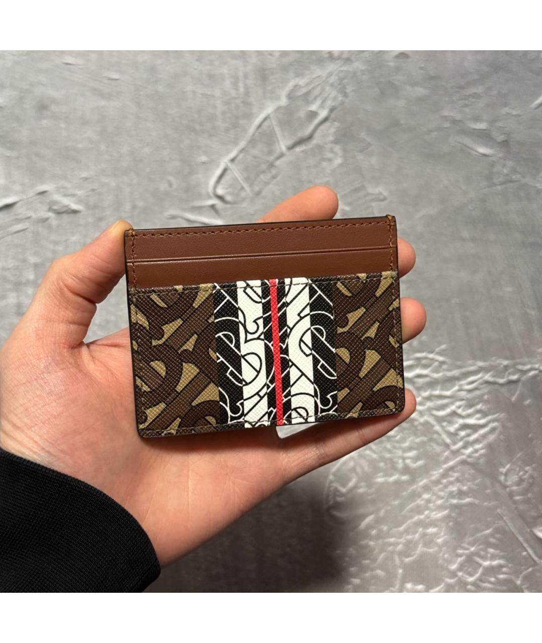 BURBERRY Коричневый кожаный кардхолдер, фото 2