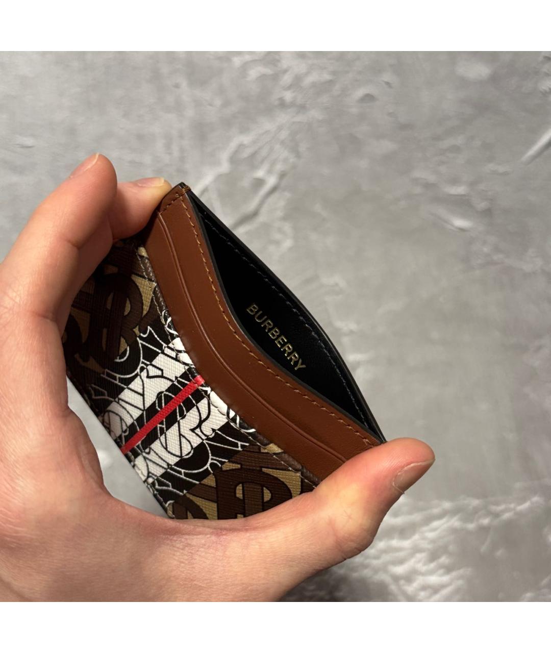 BURBERRY Коричневый кожаный кардхолдер, фото 7