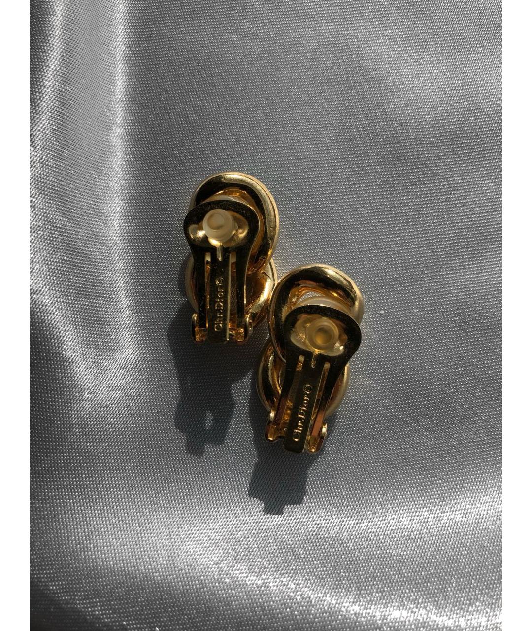 CHRISTIAN DIOR Золотые металлические клипсы, фото 3