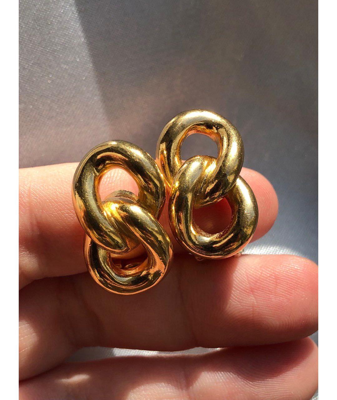 CHRISTIAN DIOR Золотые металлические клипсы, фото 3