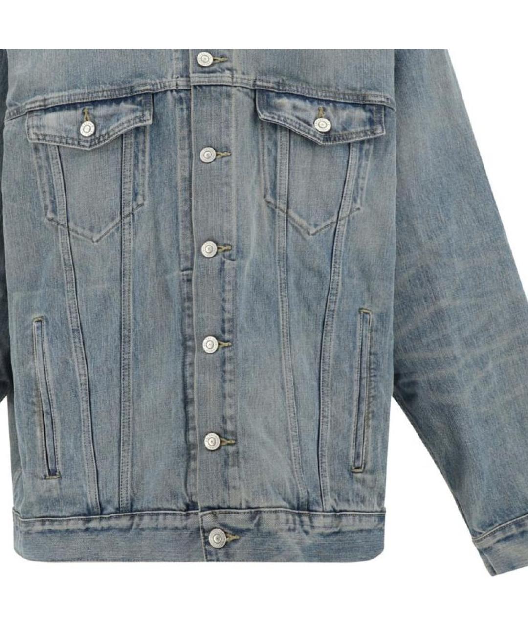 BALENCIAGA Голубая хлопковая куртка, фото 4