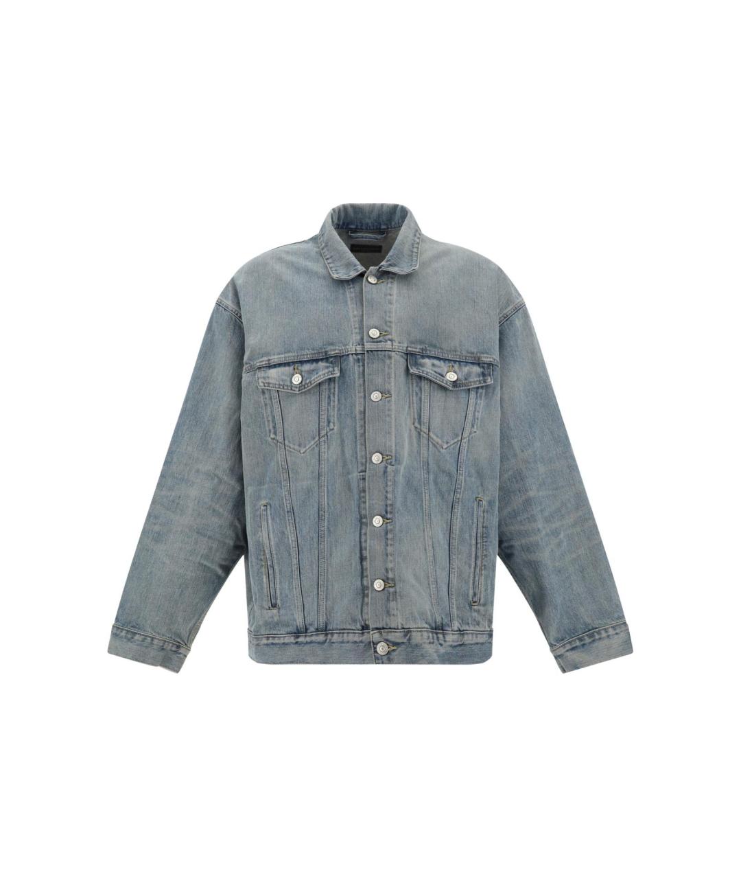 BALENCIAGA Голубая хлопковая куртка, фото 1