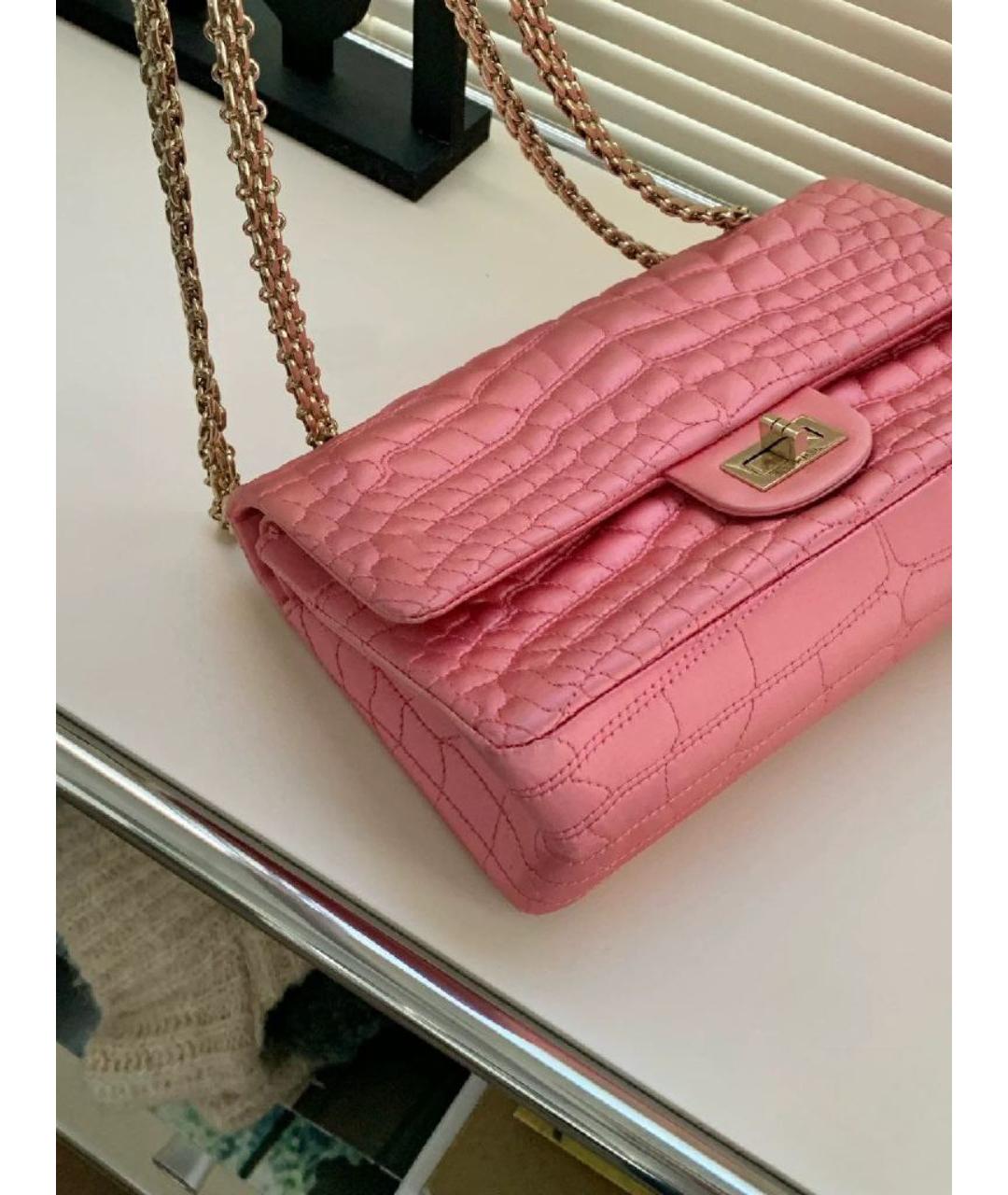 CHANEL Розовая кожаная сумка с короткими ручками, фото 4