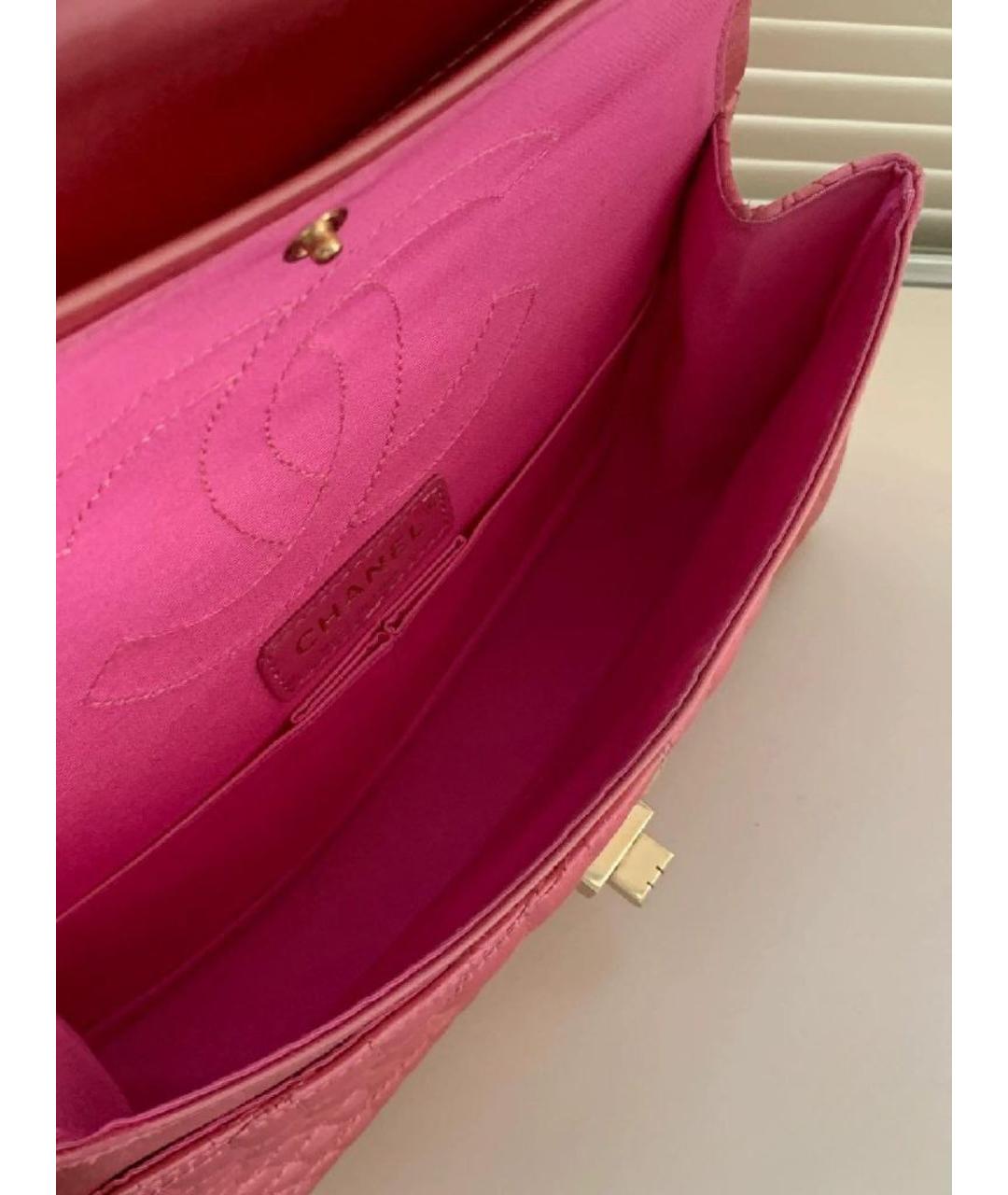CHANEL Розовая кожаная сумка с короткими ручками, фото 8